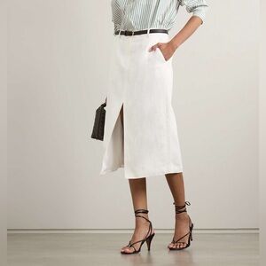 Theory Denim H-Line White Midi-Skirt Size 30 (8-10)